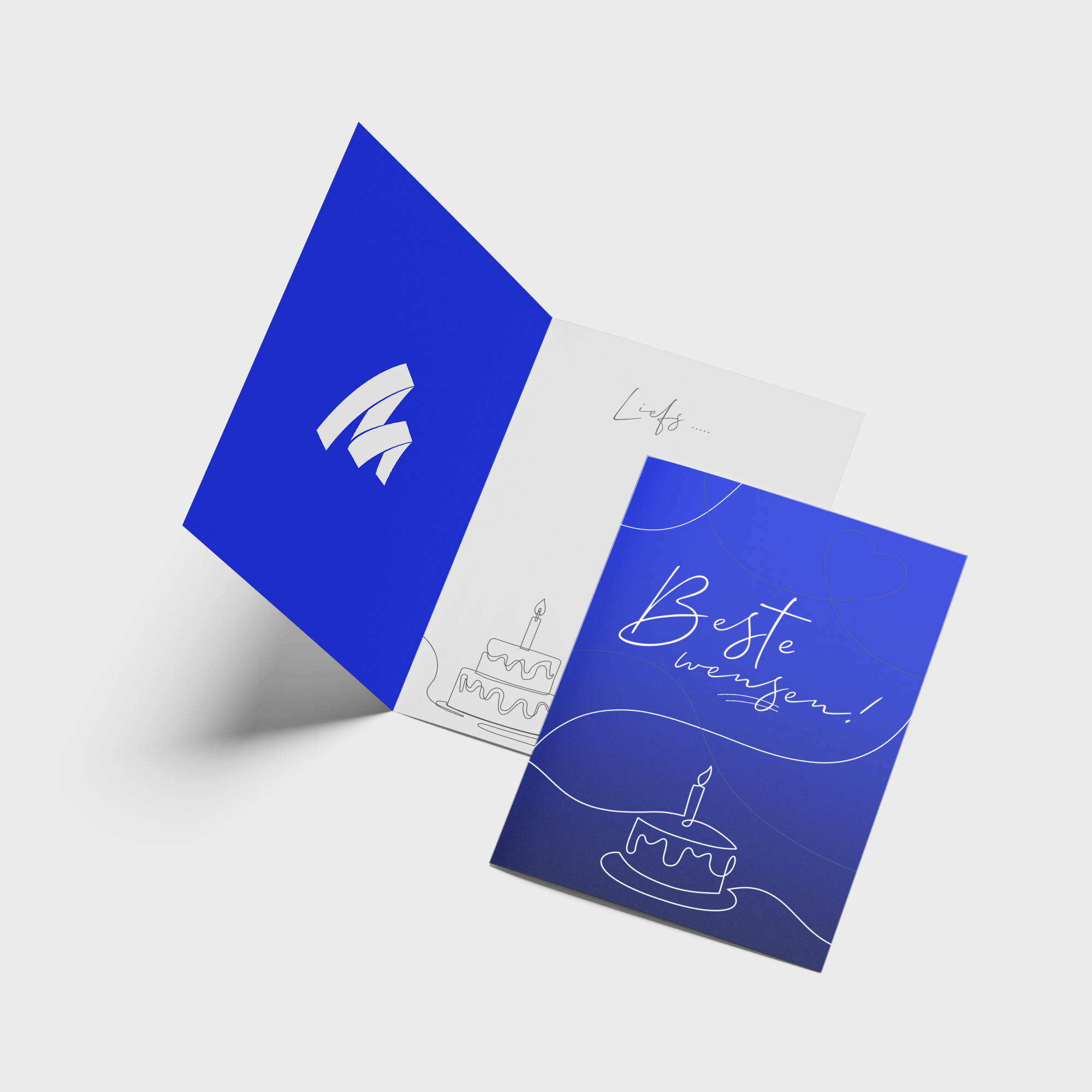 Afbeelding van stijlvolle wenskaarten van Marker Media, met creatieve ontwerpen en positieve boodschappen, ideaal voor het verzenden van persoonlijke groeten en felicitaties.